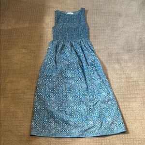 Hill House Blue and White Smocked Maxi Sundress